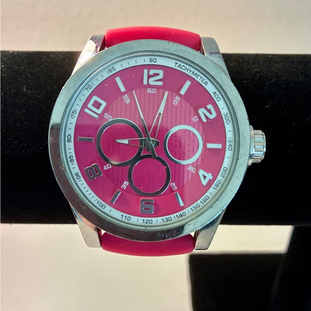 Guess Pink and Silver Watch
